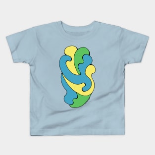 Embracing Curves (Yellow, Blue, Green) Kids T-Shirt